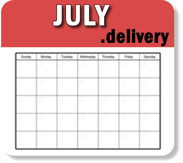 www.july.delivery, pre-ordered for delivery in July, a corporate monthly domain name for a global, corporate spreadsheet delivery schedule for sale via the NextWorkingDay™ portfolio